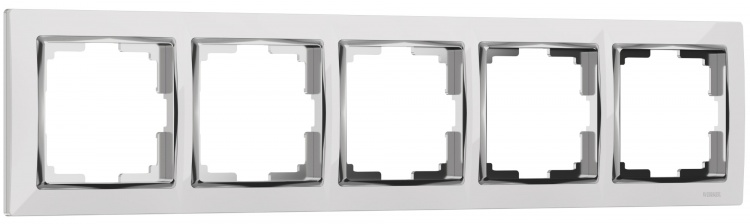 Рамка на 5 постов Werkel WL03-Frame-05 Snabb (белый/хром) - купить в Волгограде