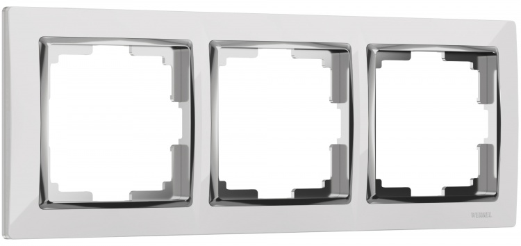 Рамка на 3 поста Werkel WL03-Frame-03 Snabb (белый/хром) - купить в Волгограде