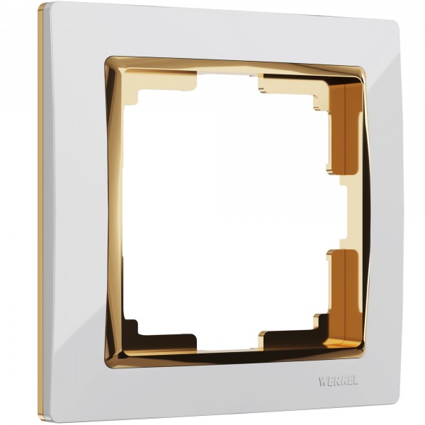 Рамка на 1 пост Werkel WL03-Frame-01-white-GD Snabb (белый/золото) - купить в Волгограде