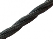 Витой ретро кабель для внешней проводки Werkel Retro 3х2,5мм черный - купить в Волгограде
