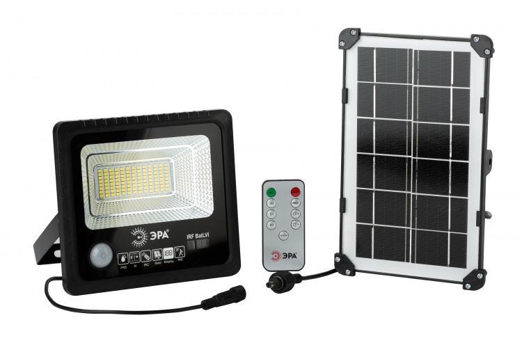 Прожектор светодиодный уличный на солнечной батарее 50W, 360 lm, 5000K, с датч. движения, ПДУ, IP65 с гарантией 1 год