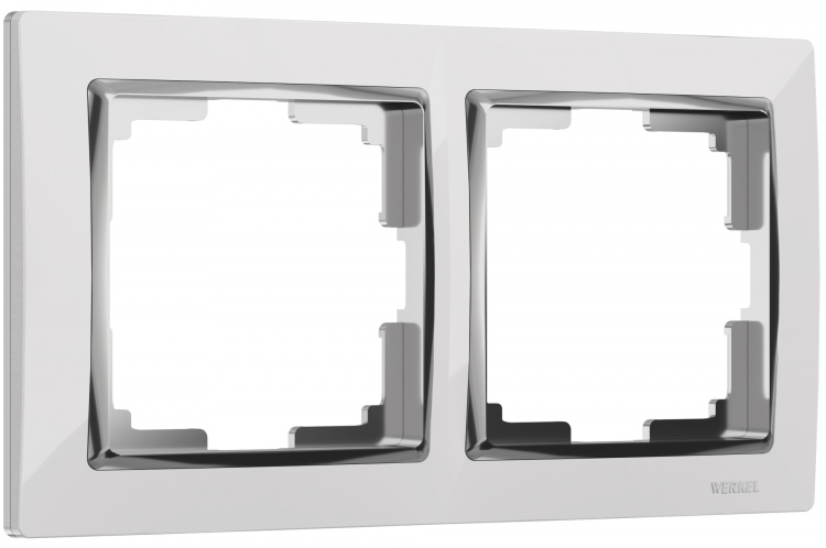 Рамка на 2 поста Werkel WL03-Frame-02 Snabb (белый/хром) - купить в Волгограде