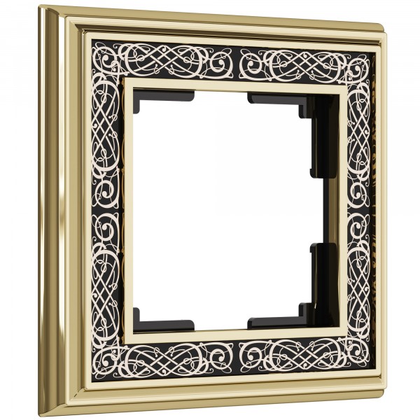 Рамка на 1 пост WL77-Frame-01 Palacio Gracia (золото/черный) - купить в Волгограде