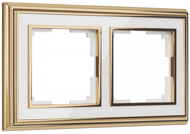 Рамка на 2 поста Werkel WL17-Frame-02 Palacio (золото / белый) - купить в Волгограде