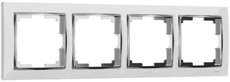 Рамка на 4 поста Werkel WL03-Frame-04м (белый/хром) - купить в Волгограде