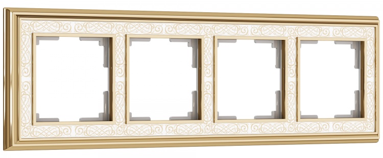 Рамка на 4 поста WL77-Frame-04 Palacio Gracia (золото/белый) - купить в Волгограде
