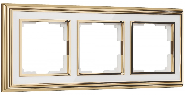 Рамка на 3 поста Werkel WL17-Frame-03 Palacio (золото / белый) - купить в Волгограде